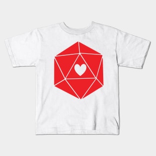 D20 Heart Kids T-Shirt